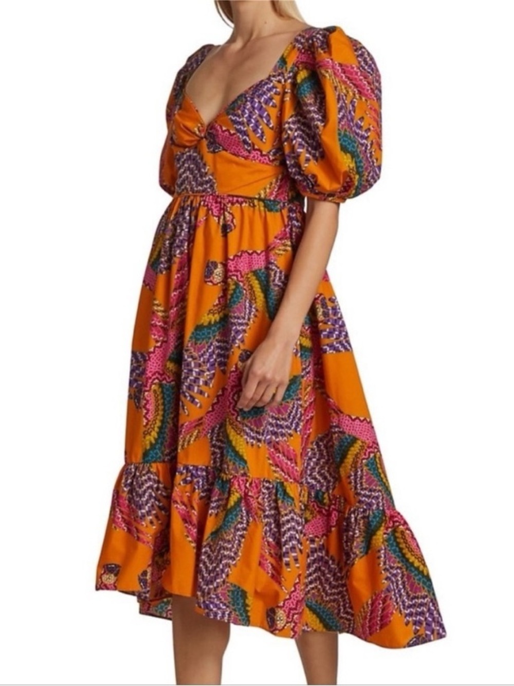Farm Rio Beaded Macaw Midi High/Low Dress | Size XL - Picture 4 of 9